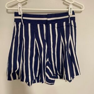 Alice and Olivia blue and white stripe shorts